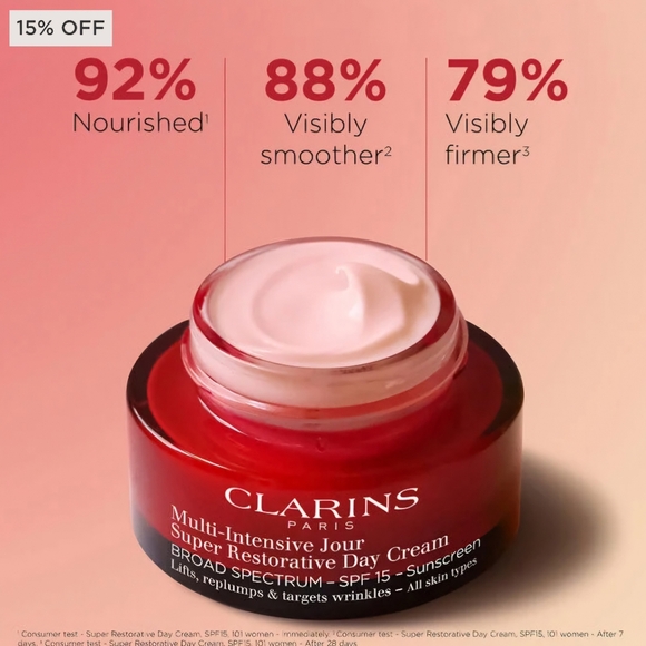 3X Clarins SUPER RESTORATIVE DAY CREAM 2ml + DOUBLE SERUM 0.9ml Travel Packs - Picture 5 of 8